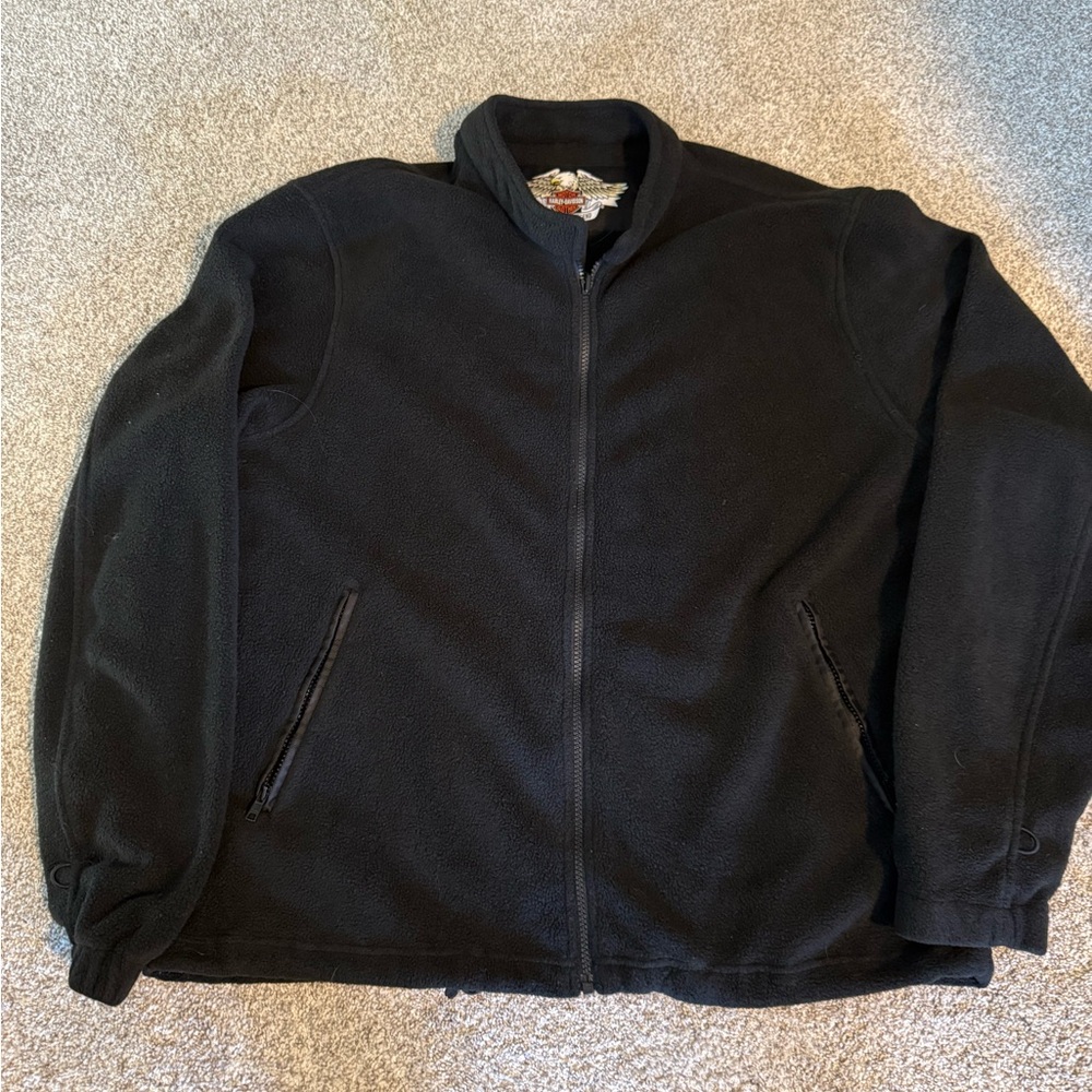 Harley-Davidson Black Fleece Jacket with Orange Logo